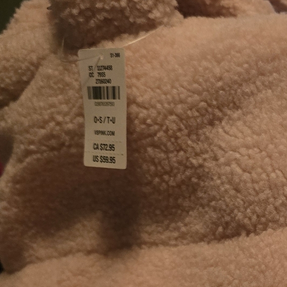 PINK Victoria's Secret Light Pink Sherpa Tote - Picture 4 of 4